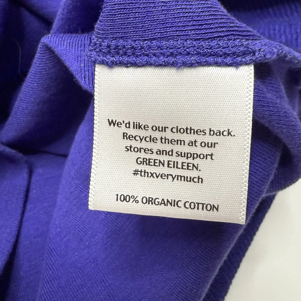 Eileen Fisher Purple Cardigan & Tank 100% Organic Linen Knit Open Front Sz Small